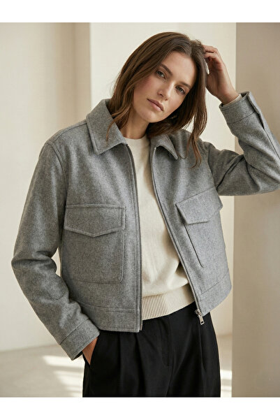 PERADO Soft Cropped Jacket Gray