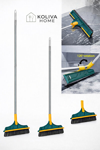 Koliva Home Döner başlıklı üçgen sert uçlu çekpaslı zemin fırçası