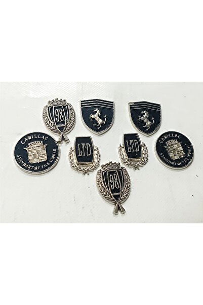 lina oto aksesuar 8 Metal Nuts with Emblem Tape