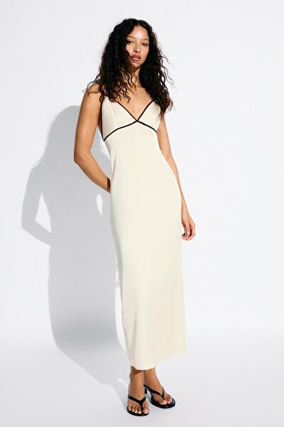 Bershka Kontrast saten midi elbise