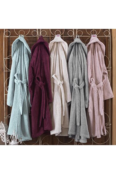 Hobby home collection Aria - Cotton Single Bathrobe Dark Gray