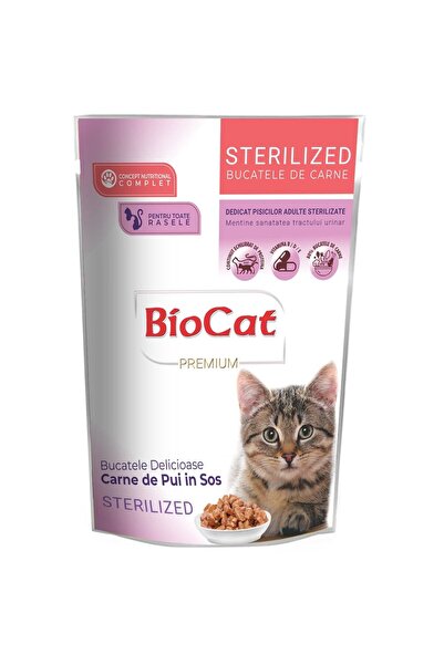 Biocat HRANA UMEDA PENTRU PISICI PLIC STERILIZATE PUI IN SOS 85gr(24/BAX)