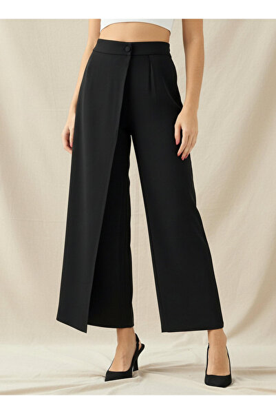 Iconic Straight Fit Button Waist Wrap Pants
