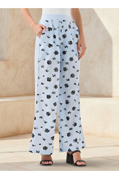 FAV بنطلون قصة ساق واسعة مزين بالترتر