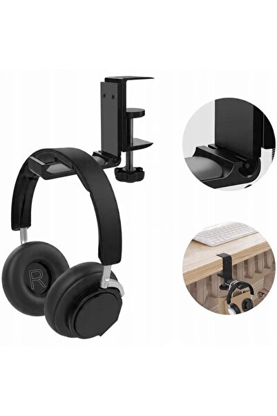 zola Multifunctional headphone stand desk mount foldable aluminum arm 12.3x8....