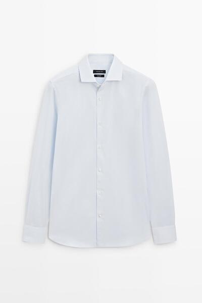 Massimo Dutti Dokulu %100 pamuklu gömlek