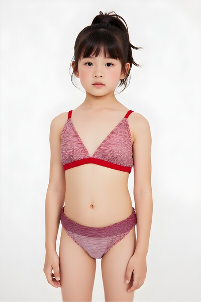 Estiva طقم بيكيني بقصة مثلثية منقوش للفتيات