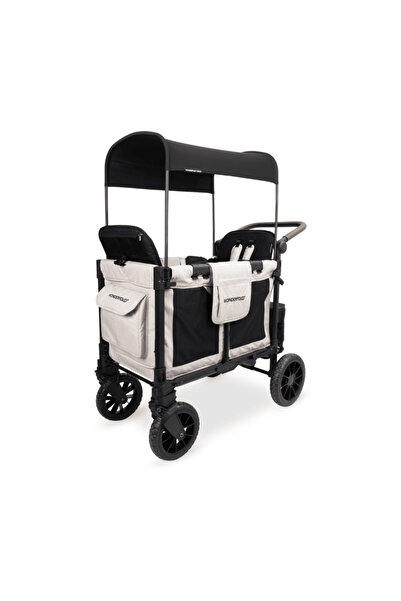 WonderFold W2 Luxe Pro Double Baby Stroller - Sand Beige