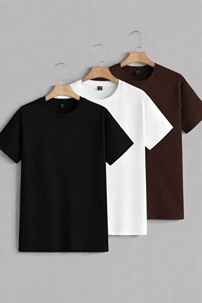 zs zaos fashion Men's Crew Neck Regular Fit Plain Basic T-Shirt Comfortable S...