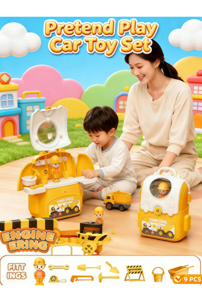 Generic 3 in 1 Pretend Play Car Toy Set, Realistic Engineering Vehiclesk Mode...