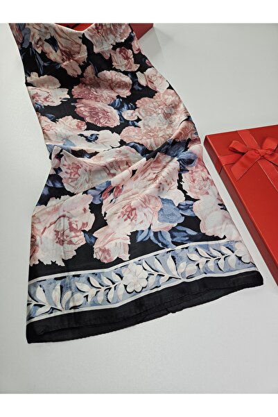 tomrisboutique Luxury Voile Silk Shawl Hijab Foulard Scarf Shawl Floral Rose ...