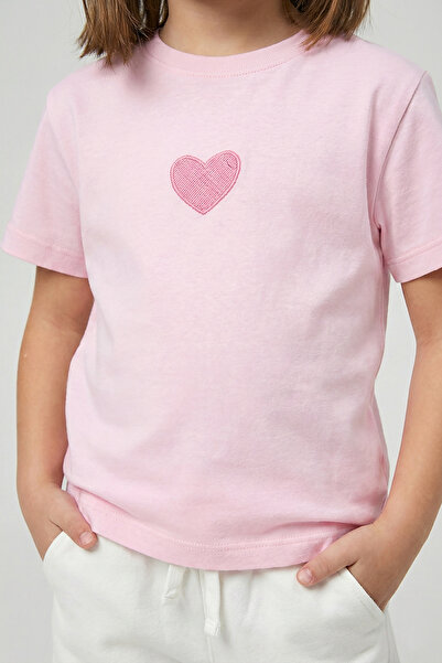 Dmb Copilă Fată Heart cu imprimeu Mânecă Scurtă tricou