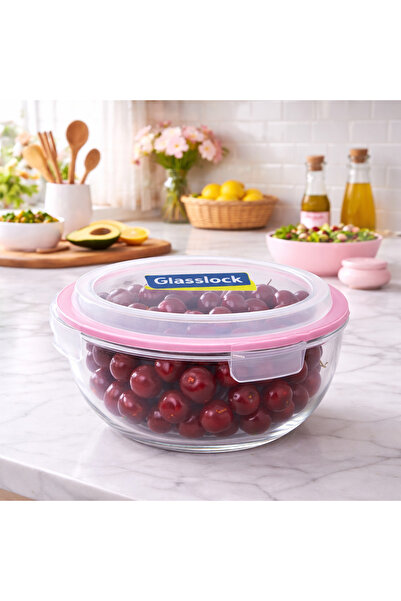 Glasslock 1000 ml Glass Storage Container Round 1 Piece 16.6cm Diameter 8.1cm...
