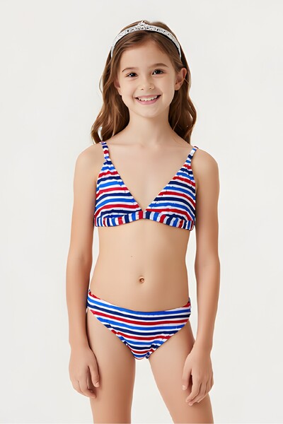 Estiva طقم بيكيني بقصة مثلثية منقوش للفتيات