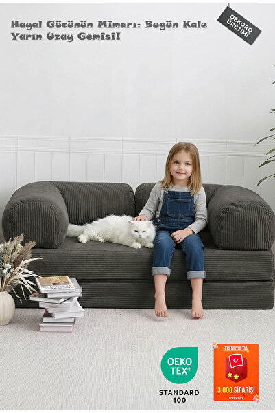 Dekoro Nano Modüler Çocuk Oyun Koltuğu Yataklı Montessori Minderi Bondex Leke...