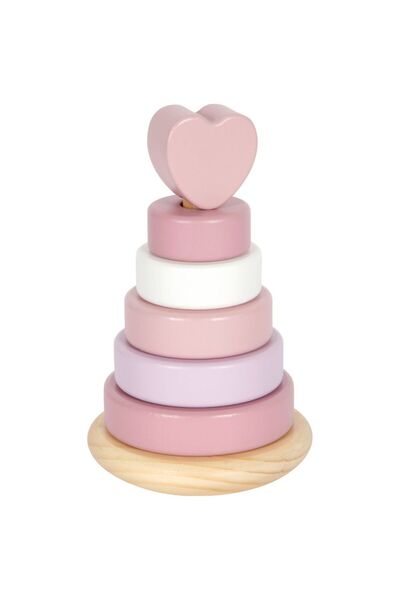 Small Foot Turn de stivuire din lemn, Small Foot, Roz, 12 luni+