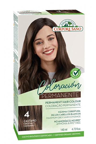 Corpore Sano Permanent Hair Dye, Ammonia-Free, 4. Chestnut, Corpore Sano, 140 ml