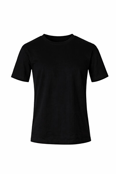 trender O Neck American Piqué Black Men's T-Shirt 2387