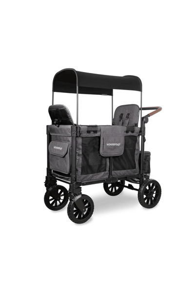 WonderFold W2 Luxe Pro Double Baby Stroller - Charcoal Gray