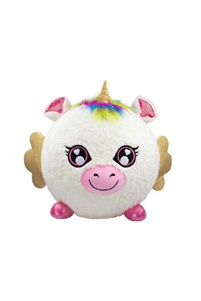 Biggies Jucarie gonflabila Unicorn, alb, 22 cm minge pufoasa cu pompa