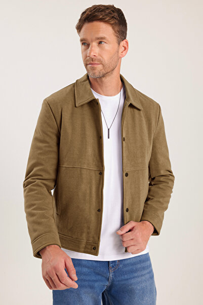 Tudors Men's Slim Fit Slim Fit Double Pocketed Snap Closure Pack Brown Coat