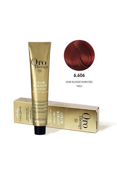 Fanola صبغة شعر أورو 6.606 أشقر داكن أحمر دافئ 100 مل