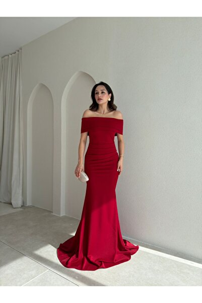 Mooi Butik Pi̇sa Maxi Dress 8993 - Red