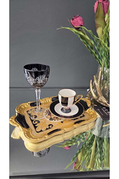 Bera Gül ağacı model tek kişilik el yapımı sunum tepsisi