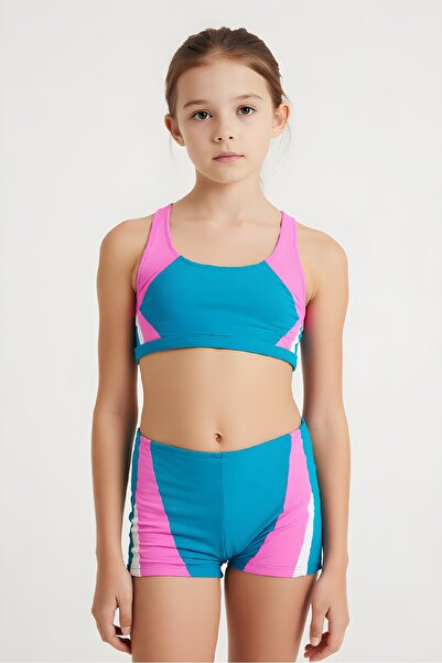 Estiva Girls' Swimmer Bikini Set with Boxer Shorts