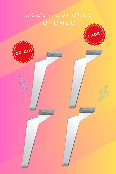 NİKSA METAL 20cm - Krom Dekoratif Metal Koltuk ve TV Ünitesi Ayağı - Robot Sü...