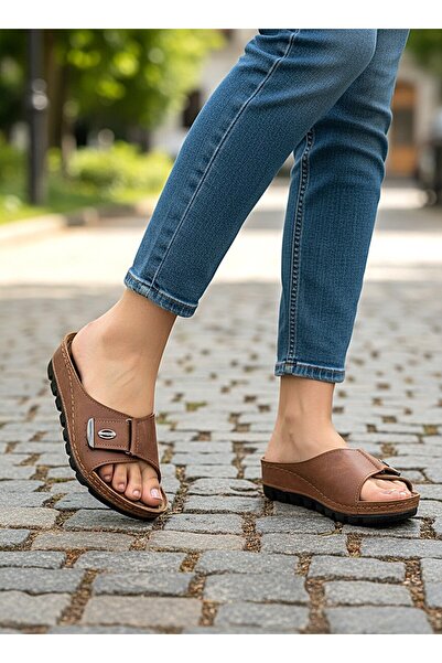 KAFKASLAR AYAKKABI Single Cirtli Orthopedic Soft Women's Slippers