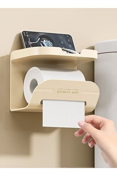 Generic 2-in-1 Wall-Mounted Tissue Holder Punch-Free Paper Dispenser Paper St...