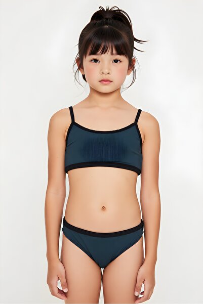 Estiva Girl's Kenar Piped Bikini Set