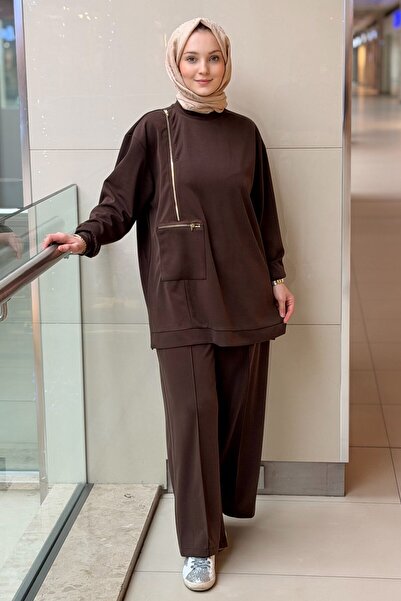 Nuss Fermuar Detaylı Tunik Pantolon Takım