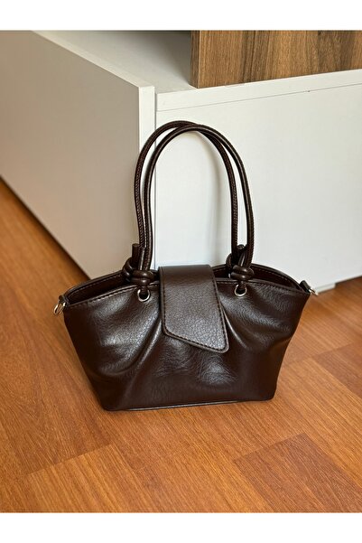 Bagnest Faux Leather Women's Hand and Shoulder Bag with Strap Knot Detail