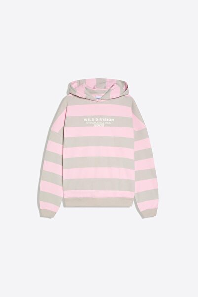 Bershka Kapüşonlu baskılı sweatshirt