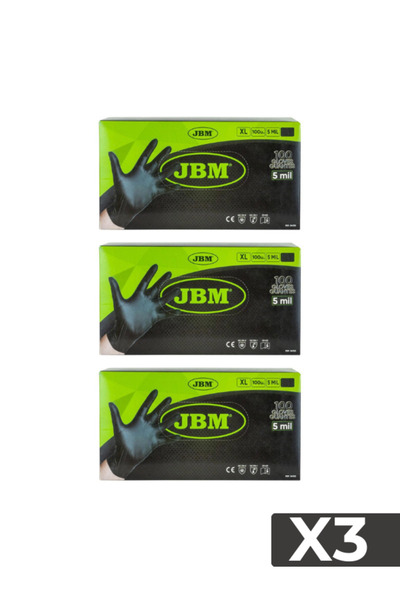 JMB BLACK NITRILE GLOVES - XXL - SET OF 100 - JBM