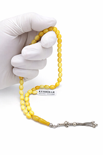 BENKO Tesbi̇h Original Amber Silver Tassel. Diameter (6.57Mmx9.5Mm)
