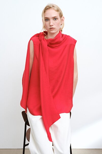 H&M Şal Yakalı Kolsuz Bluz