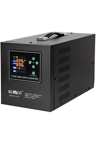 Kemot URZ3407-LFP4, 2000VA/1200W, 2 x Priza Schuko, Negru