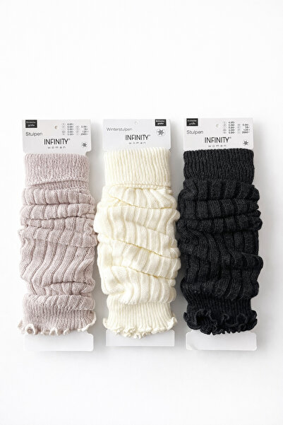 Hakan Collezione Set of 3 White & Beige & Smoked Women's Premium Aerobic Long...