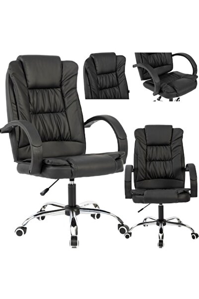 CERLO Scaun de birou cu masaj, pivotant, reglabil, negru