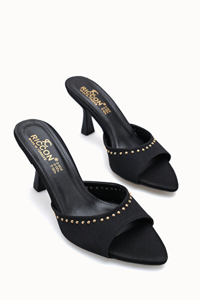 Riccon Femei toc stiletto u T papuci 00121912 Nubuc negru