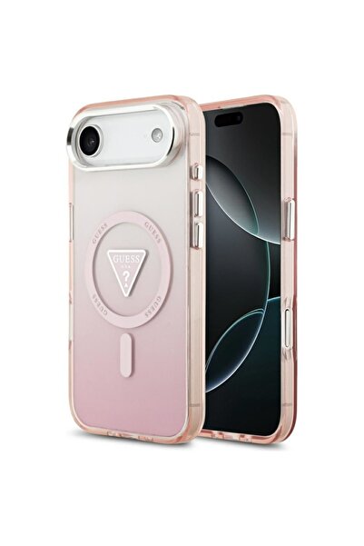 Guess Case for IPhone 17 Air, IML Gradient Triangle Logo MagSafe, Pink