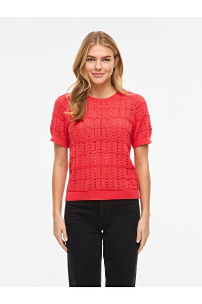 VILA Strickoberteil VISIDONA Kurzärmeliges