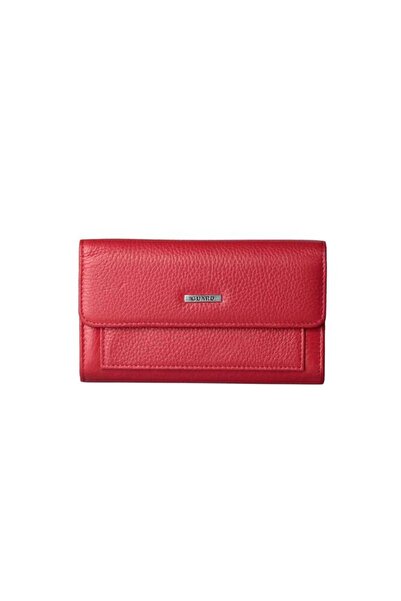 GUARD Red Genuine Leather Snap Fasteners Women's Wallet // Grd260226Wt1681