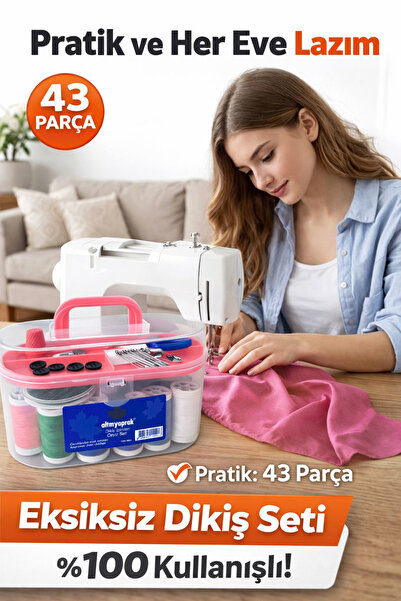 Altın Yaprak Altınyaprak Çantalı Dikiş Çeyiz Seti – İplik, İğne, Makas & Mezura