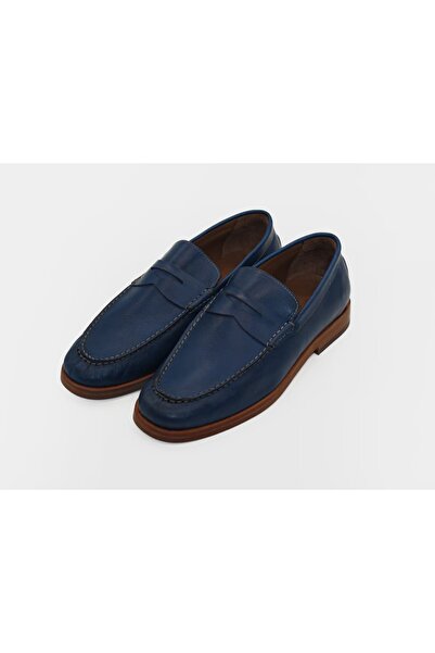 UniqCrafter 104810 Men's Shoes Loafers Leather Blue