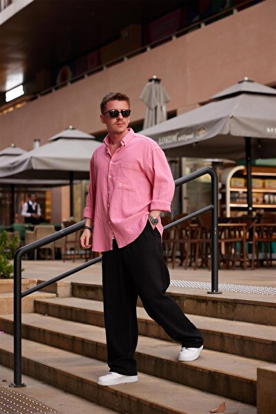 NOMARC Ροζ Λινό Πουκάμισο G1