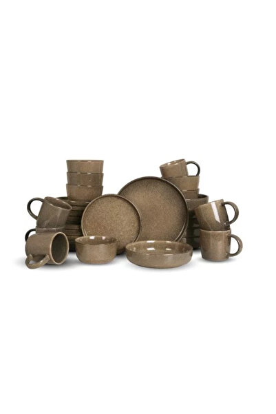 Rissa Distinctive stone dinner set from Rissa, Consisting of 30 pieces. brown...